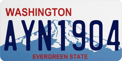 WA license plate AYN1904