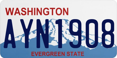 WA license plate AYN1908