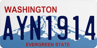 WA license plate AYN1914