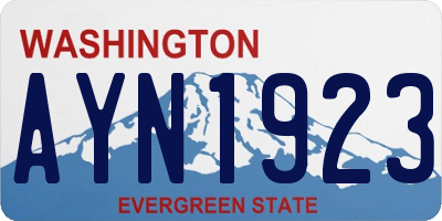 WA license plate AYN1923