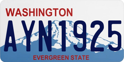 WA license plate AYN1925