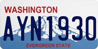 WA license plate AYN1930