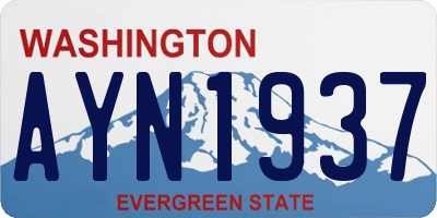 WA license plate AYN1937