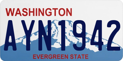 WA license plate AYN1942