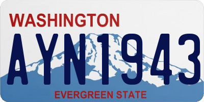WA license plate AYN1943