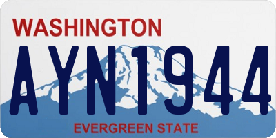 WA license plate AYN1944
