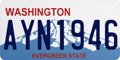 WA license plate AYN1946