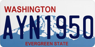 WA license plate AYN1950