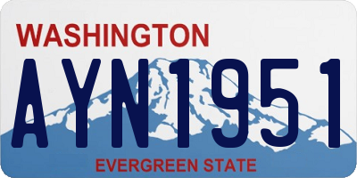 WA license plate AYN1951