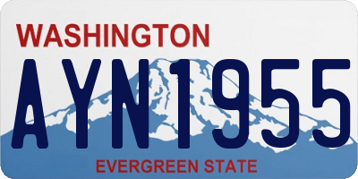 WA license plate AYN1955