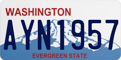 WA license plate AYN1957