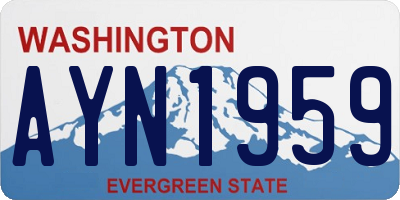 WA license plate AYN1959