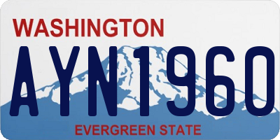 WA license plate AYN1960