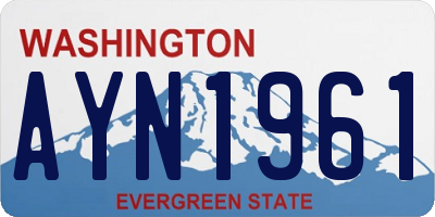 WA license plate AYN1961
