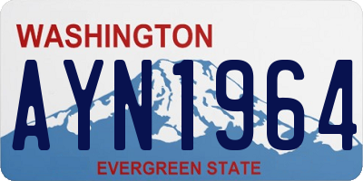 WA license plate AYN1964