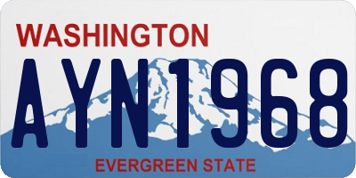 WA license plate AYN1968