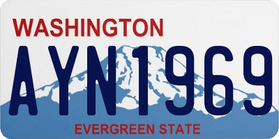 WA license plate AYN1969