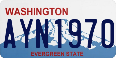 WA license plate AYN1970