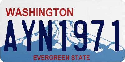 WA license plate AYN1971