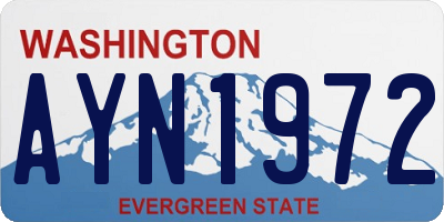 WA license plate AYN1972