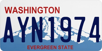 WA license plate AYN1974