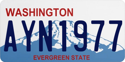 WA license plate AYN1977