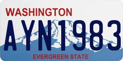 WA license plate AYN1983
