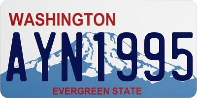 WA license plate AYN1995
