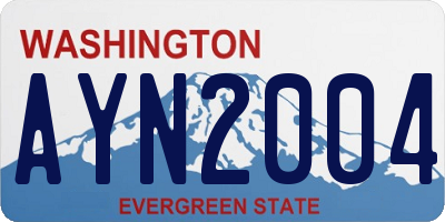 WA license plate AYN2004