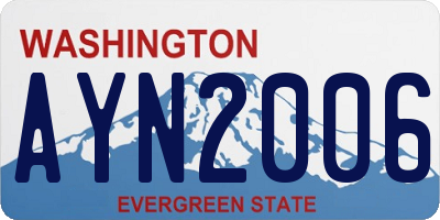 WA license plate AYN2006