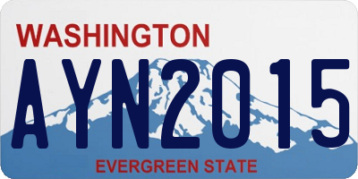 WA license plate AYN2015