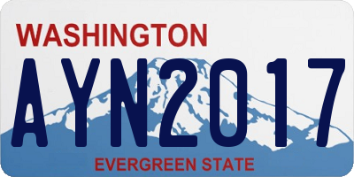 WA license plate AYN2017