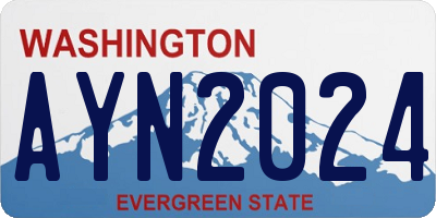 WA license plate AYN2024