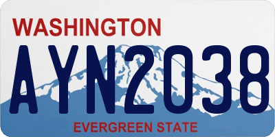 WA license plate AYN2038