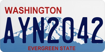 WA license plate AYN2042