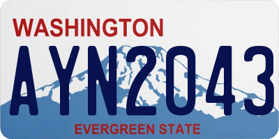 WA license plate AYN2043