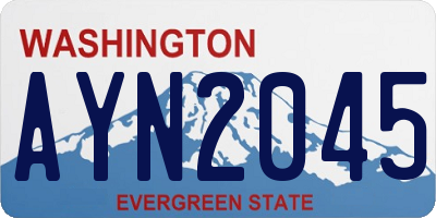 WA license plate AYN2045