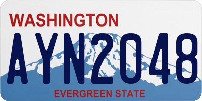 WA license plate AYN2048