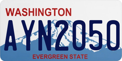 WA license plate AYN2050