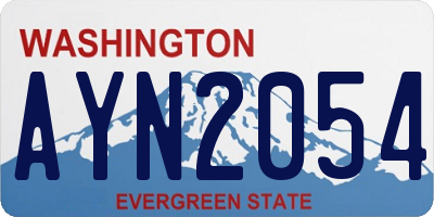 WA license plate AYN2054
