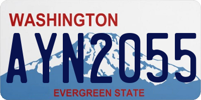 WA license plate AYN2055