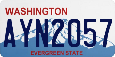 WA license plate AYN2057