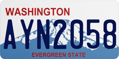 WA license plate AYN2058