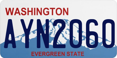 WA license plate AYN2060