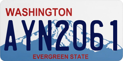 WA license plate AYN2061