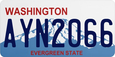 WA license plate AYN2066
