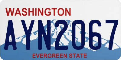 WA license plate AYN2067