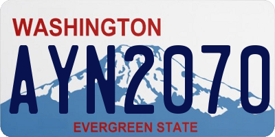 WA license plate AYN2070