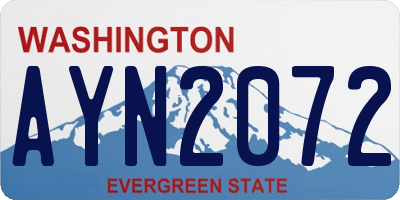 WA license plate AYN2072