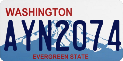 WA license plate AYN2074